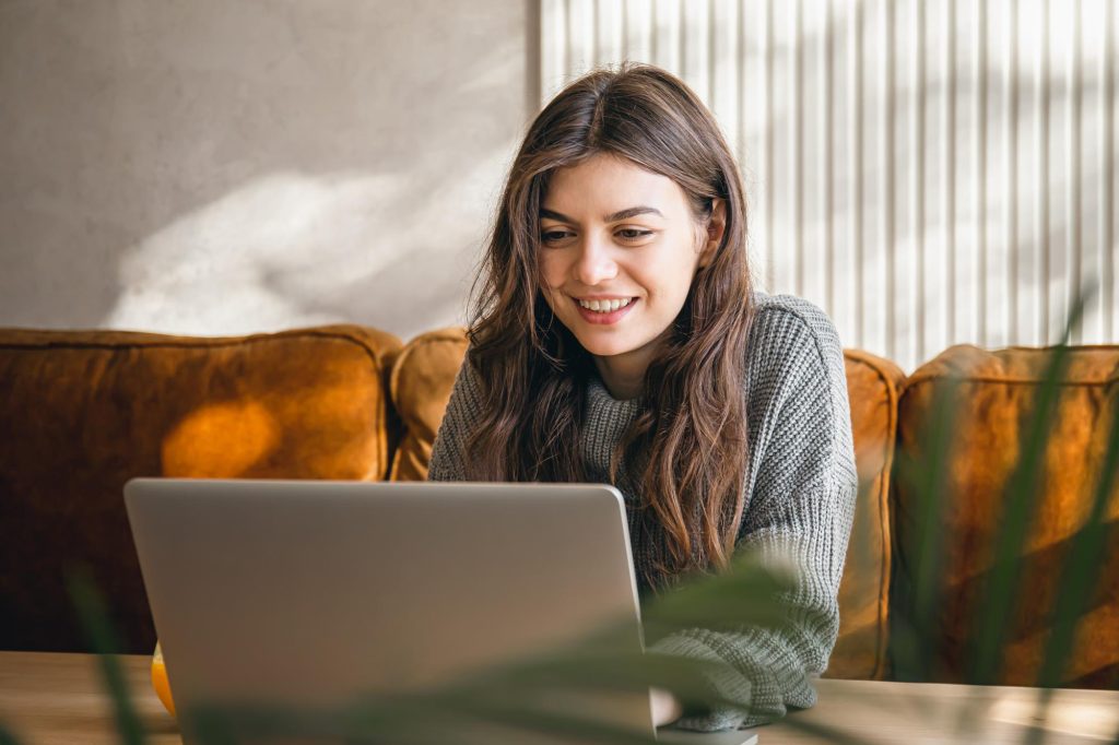 woman on computer
